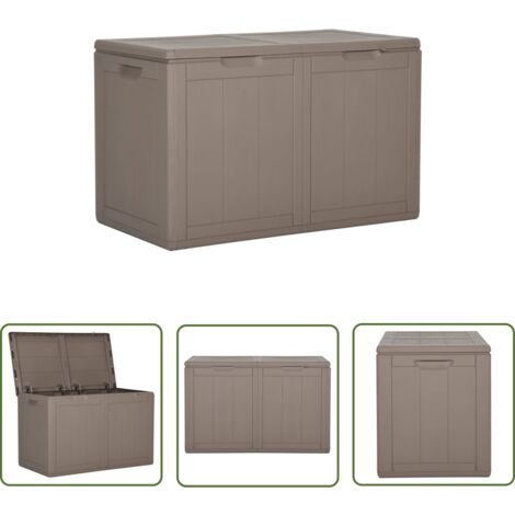 The Living Store Boîte de rangement de jardin 180 L Marron PP Rotin - Coffre De Rangement - Rangement Jardin - Boîte De Rangement Extérieure - Meuble De Jardin - Résiste Aux Intempéries