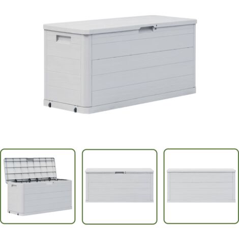 The Living Store Boîte de rangement de jardin 280 L Gris clair - Boîte De Rangement Jardin - Coffre De Jardin - Rangement Exterieur - Rangement Patio - Stockage Jardin