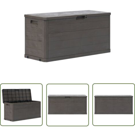 The Living Store Boîte de rangement de jardin 280 L Marron - Boîte De Rangement Jardin - Coffre De Jardin - Rangement Extérieur - Meuble De Jardin - Stockage Jardin