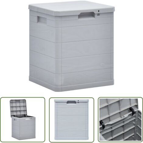 The Living Store Boîte de rangement de jardin 90 L Gris clair - Boîte De Rangement Jardin - Coffre De Jardin - Rangement Extérieur - Coffre Étanche - Stockage Jardin