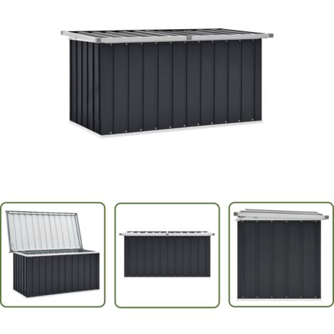 The Living Store Boîte de rangement de jardin Anthracite 129x67x65 cm - Boîte De Rangement Jardin - Coffre De Jardin - Rangement Extérieur - Coffre De Jardin Anthracite - Rangement Patio