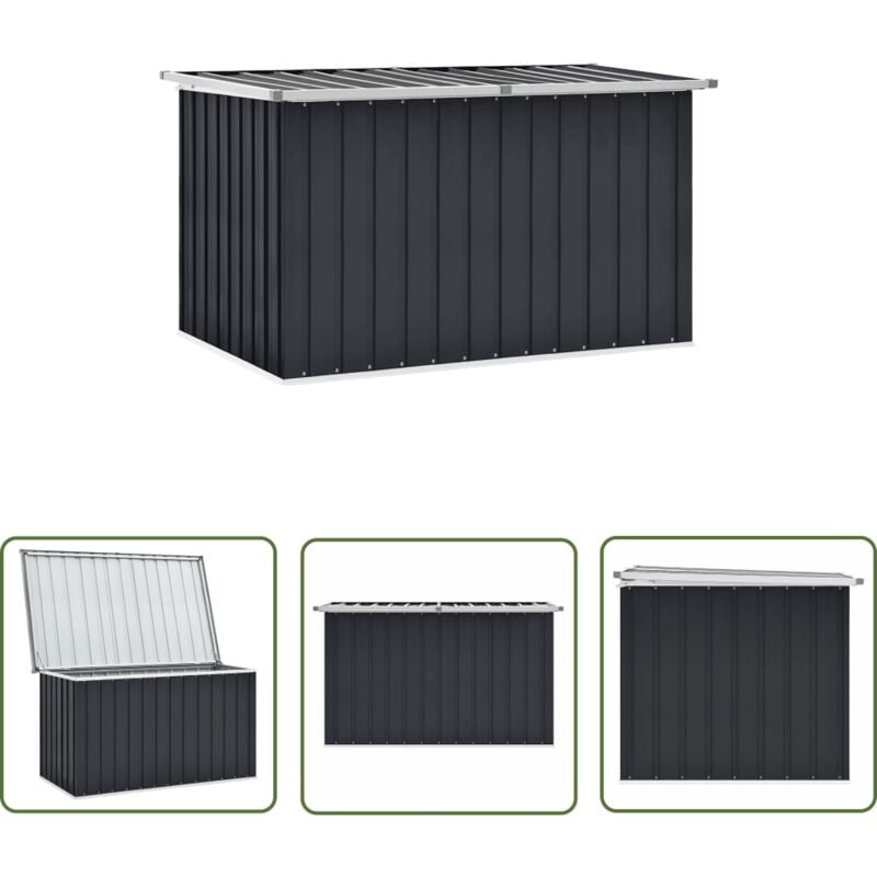 Boîte de rangement de jardin Anthracite 149x99x93 cm - Coffre De Jardin - Rangement Extérieur - Boîte De Rangement - Meuble De Jardin - Boîte à