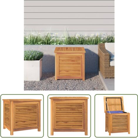 The Living Store -  Boîte de rangement de jardin et sac 60x50x58cm bois massif teck