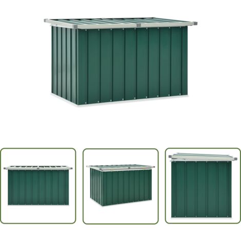The Living Store Boîte de rangement de jardin Vert 109x67x65 cm - Boîte De Rangement Jardin - Coffre De Rangement Extérieur - Rangement Jardin - Coffre De Jardin - Stockage Jardin