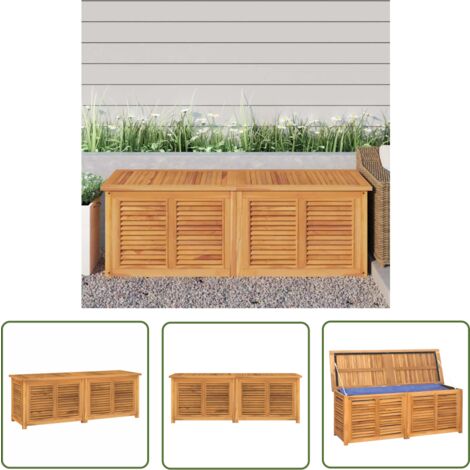 The Living Store Boîte de rangement jardin et sac 150x50x55 cm bois massif teck - Coffre De Jardin - Rangement Extérieur - Meuble De Jardin - Bois De Teck - Coffre À Outils