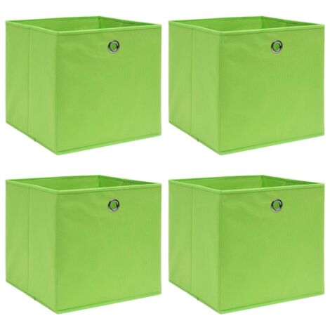 The Living Store -  Boîtes de rangement 4 pcs Vert 32x32x32 cm Tissu