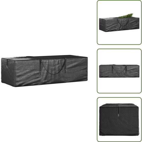 The Living Store Bolsa para árbol de Navidad polietileno negro 135x40x55 cm - Almacenamiento de árboles