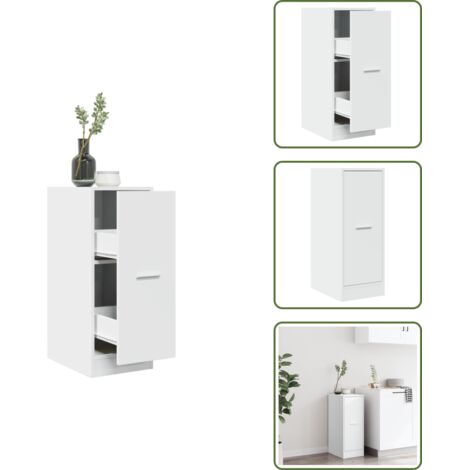 The Living Store Boticario Blanco 30x41x77,5 cm Madera de Ingeniería - Mueble de almacenamiento