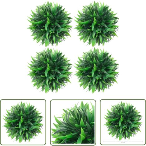 The Living Store Boules de buis artificielles 4 pcs 15 cm - Balles De Buis Artificielles - Décoration Intérieur Extérieur - Plantes Artificielles - Verdure Artificielle - Décoration Jardin