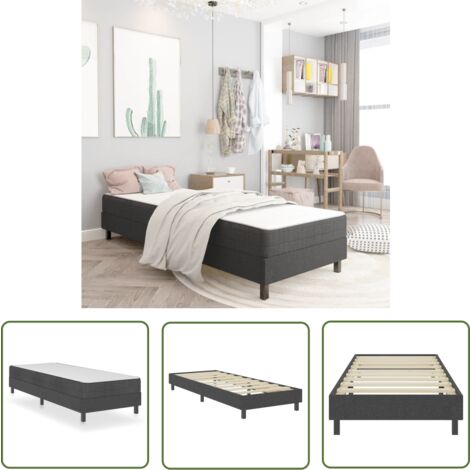 The Living Store Boxspring-Bettgestell Grau Stoff 100x200 cm - Boxspringbett - Doppelbett - Bettgestell - Grau - Stoff