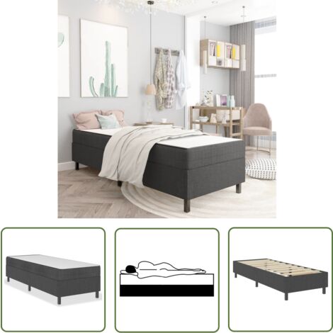 The Living Store Boxspringbett Dunkelgrau Stoff 100x200 cm - Boxspringbett - Doppelbett - Bettrahmen - Schlafsystem - Liegefläche 100x200 Cm