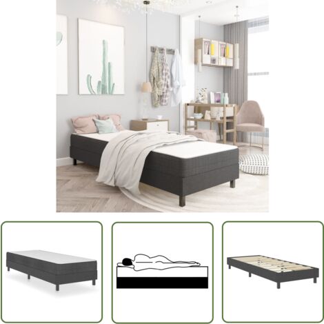The Living Store Boxspringbett Dunkelgrau Stoff 100x200 cm - Boxspringbett - Doppelbett - Bettrahmen - Schlafsystem - Liegekomfort