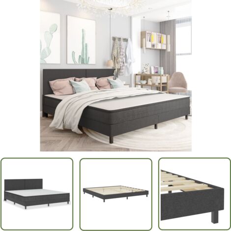 The Living Store Boxspringbett Dunkelgrau Stoff 200x200 cm - Boxspringbett - Doppelbett - Bettsofa - Schlafsystem - Liegekomfort
