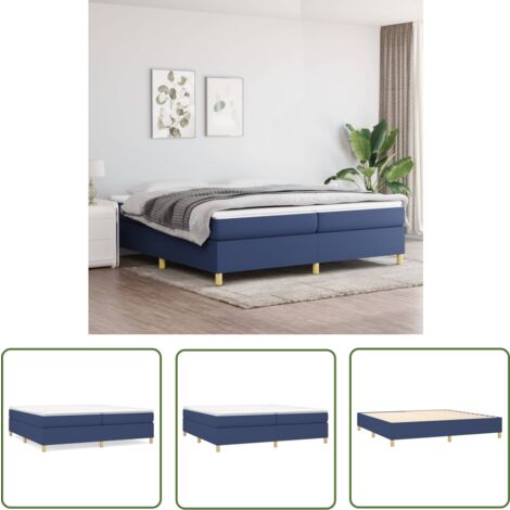 The Living Store Boxspringbett mit Matratze Blau 200x200 cm Stoff - Boxspringbett - Doppelbett - Betten Blau - Matratze - Federkernmatratze