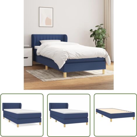 The Living Store Boxspringbett mit Matratze Blau 90x190 cm Stoff - Boxspringbett - Doppelbett - Schlafsystem - Bettenrahmen - Lattenrost