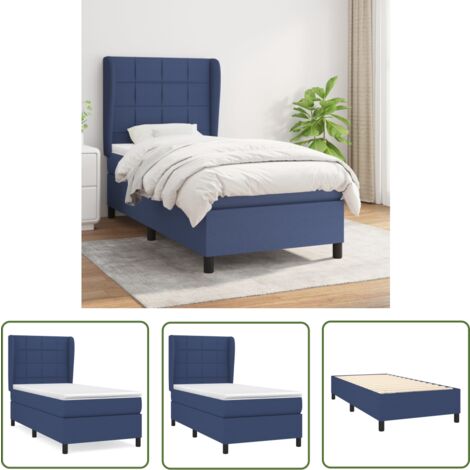 The Living Store Boxspringbett mit Matratze Blau 90x200 cm Stoff - Boxspringbett - Doppelbett - Schlafsofa - Blau - Bettenrahmen