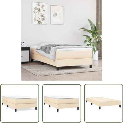 The Living Store Boxspringbett mit Matratze Creme 100x200 cm Stoff - Boxspringbett - Doppelbett - Cremefarbenes Bett - Bettrahmen - Matratze