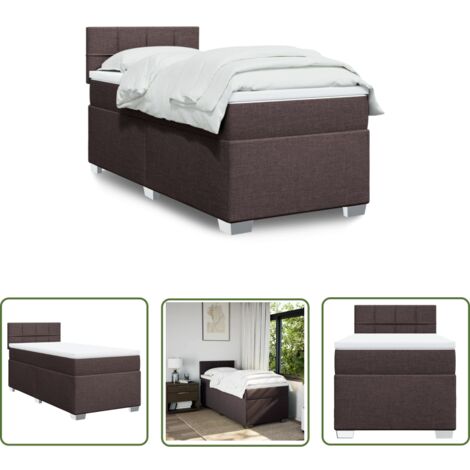 The Living Store Boxspringbett mit Matratze Dunkelbraun 100x200 cm Stoff - Boxspringbett - Doppelbett - Bettsystem - Schlafsofa - Polsterbett