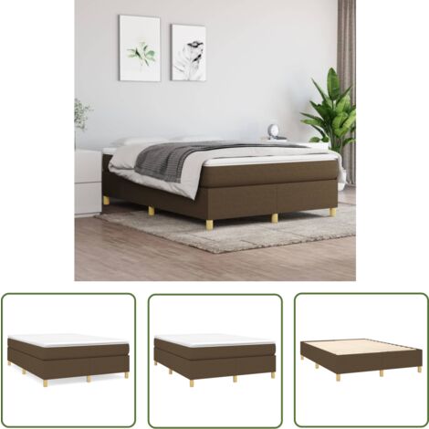 The Living Store Boxspringbett mit Matratze Dunkelbraun 140x190 cm Stoff - Boxspringbett - Doppelbett - Bettenrahmen - Matratze - Matratzenauflage