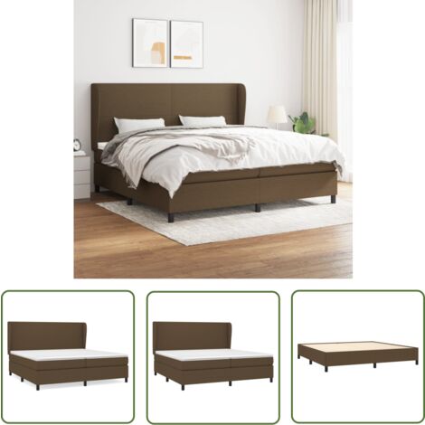 The Living Store Boxspringbett mit Matratze Dunkelbraun 200x200 cm Stoff - Boxspringbett - Doppelbett - Bettenrahmen - Lattenrost - Matratze