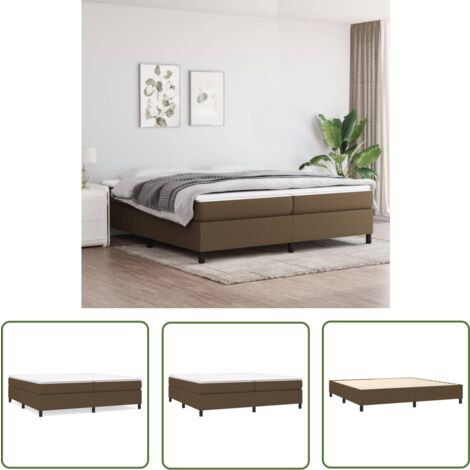 The Living Store Boxspringbett mit Matratze Dunkelbraun 200x200 cm Stoff - Boxspringbett - Doppelbett - Bettenrahmen - Matratze - Matratzenauflage
