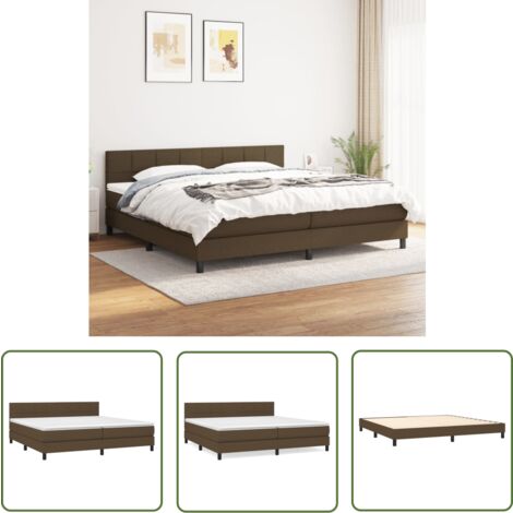 The Living Store Boxspringbett mit Matratze Dunkelbraun 200x200 cm Stoff - Boxspringbett - Doppelbett - Bettenrahmen - Matratze - Schlafsystem