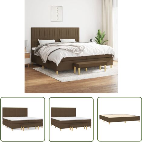 The Living Store Boxspringbett mit Matratze Dunkelbraun 200x200 cm Stoff - Boxspringbett - Doppelbett - Bettsofa - Schlafsystem - Lattenrost