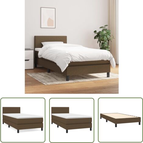 The Living Store Boxspringbett mit Matratze Dunkelbraun 80x200 cm Stoff - Boxspringbett - Doppelbett - Bettenrahmen - Matratze - Schlafsystem