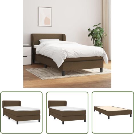 The Living Store Boxspringbett mit Matratze Dunkelbraun 80x200 cm Stoff - Boxspringbett - Doppelbett - Lattenrost - Bettrahmen - Matratze