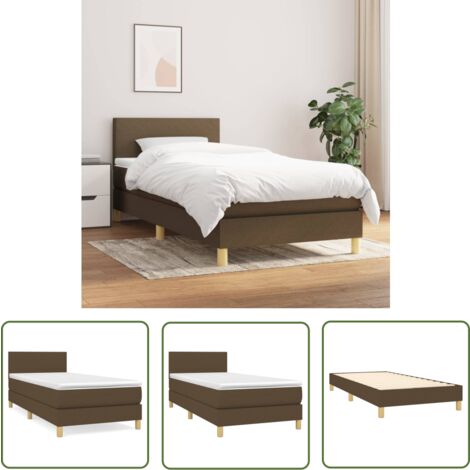 The Living Store Boxspringbett mit Matratze Dunkelbraun 80x200 cm Stoff - Boxspringbett - Doppelbett - Schlafsystem - Bettrahmen - Matratze