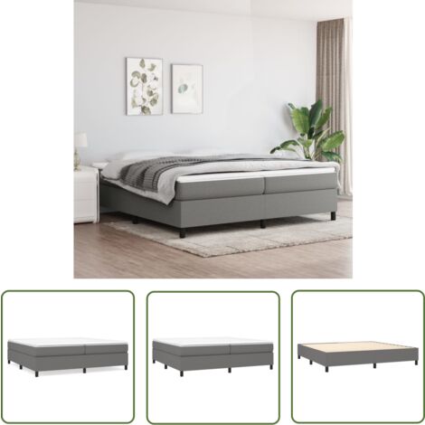 The Living Store Boxspringbett mit Matratze Dunkelgrau 200x200 cm Stoff - Boxspringbett - Doppelbett - Bettsystem - Matratze - Federkernmatratze