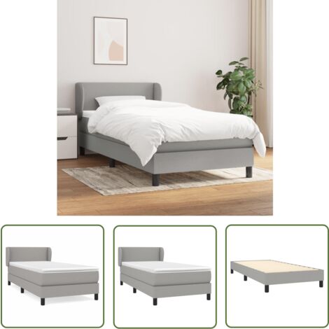 The Living Store Boxspringbett mit Matratze Hellgrau 100x200 cm Stoff - Boxspringbett - Betten - Schlafräume - Doppelbett - Hellgraues Bett