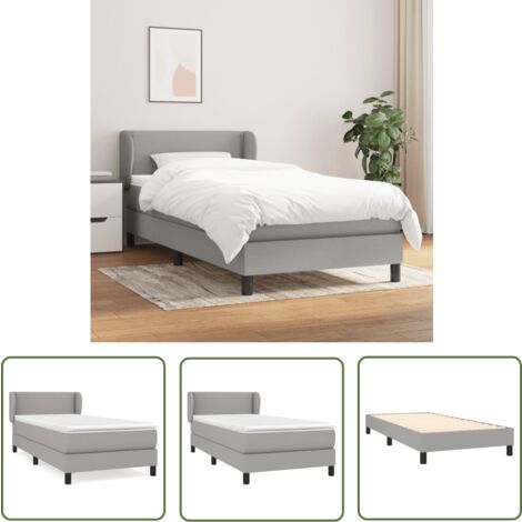 The Living Store Boxspringbett mit Matratze Hellgrau 100x200 cm Stoff - Boxspringbett - Doppelbett - Schlafraum - Bettenrahmen - Lattenrost