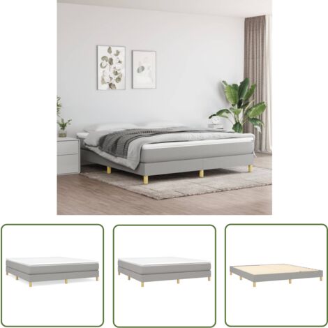 The Living Store Boxspringbett mit Matratze Hellgrau 180x200 cm Stoff - Boxspringbett - Doppelbett - Bettenrahmen - Matratze - Matratzenauflage