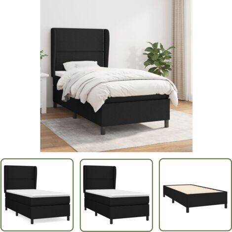 The Living Store Boxspringbett mit Matratze Schwarz 80x200 cm Stoff - Boxspringbett - Doppelbett - Schlafsystem - Bettrahmen - Matratze