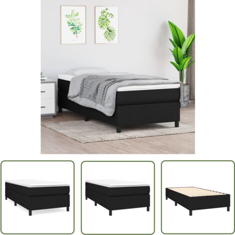 The Living Store Boxspringbett mit Matratze Schwarz 90x190 cm Stoff - Boxspringbett - Doppelbett - Bettenrahmen - Matratze - Bettwaren