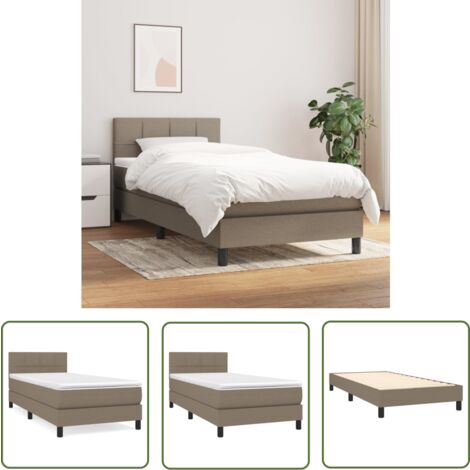 The Living Store Boxspringbett mit Matratze Taupe 100x200 cm Stoff - Boxspringbett - Doppelbett - Bettenrahmen - Lattenrost - Matratze