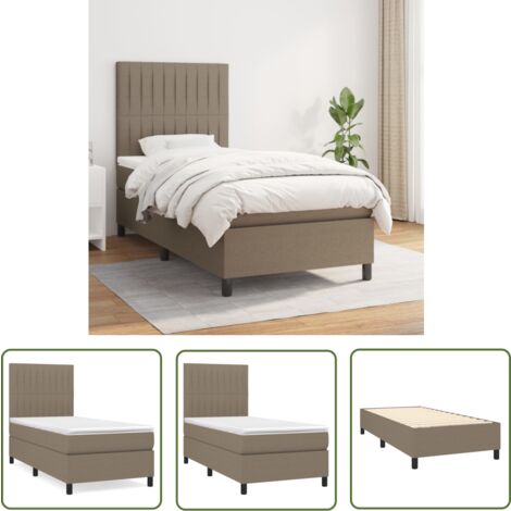 The Living Store Boxspringbett mit Matratze Taupe 100x200 cm Stoff - Boxspringbett - Doppelbett - Bettenrahmen - Schlafsofa - Liegefläche 100x200 Cm