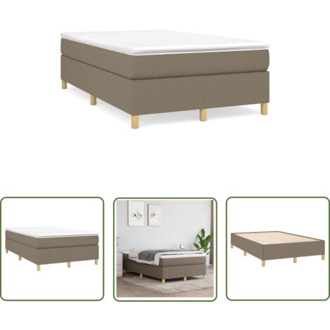 The Living Store Boxspringbett mit Matratze Taupe 120x190 cm Stoff - Boxspringbett - Doppelbett - Bettauflage - Matratze - Schlafsystem