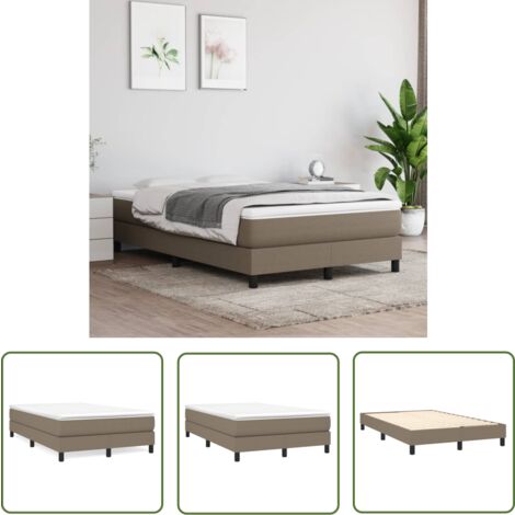 The Living Store Boxspringbett mit Matratze Taupe 120x200 cm Stoff - Boxspringbett - Doppelbett - Bettenrahmen - Matratze - Matratzenauflage
