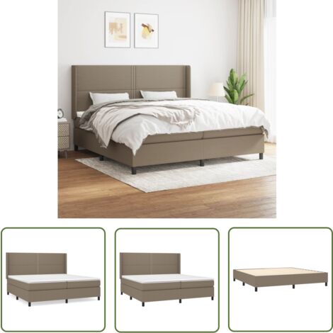 The Living Store Boxspringbett mit Matratze Taupe 200x200 cm Stoff - Boxspringbett - Doppelbett - Bettenrahmen - Lattenrost - Massivholzbette