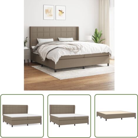 The Living Store Boxspringbett mit Matratze Taupe 200x200 cm Stoff - Boxspringbett - Doppelbett - Bettenrahmen - Lattenrost - Massivholzbette