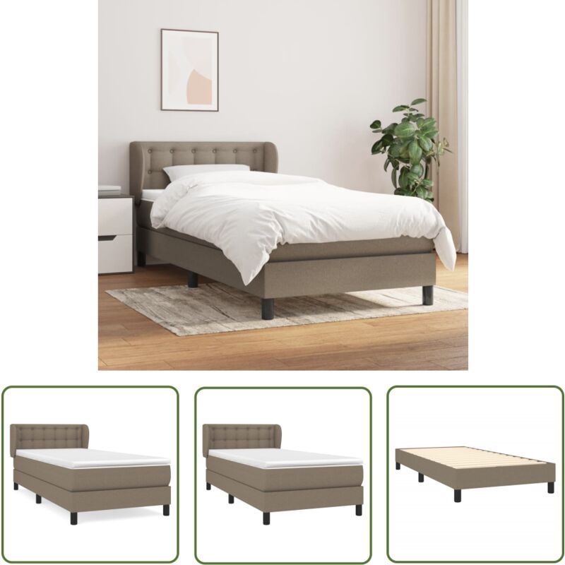 The Living Store - Boxspringbett Mit Matratze Taupe 90x190 Cm Stoff - Boxspringbett - Doppelbett - Lattenrost - Bettrahmen - Schlafsystem