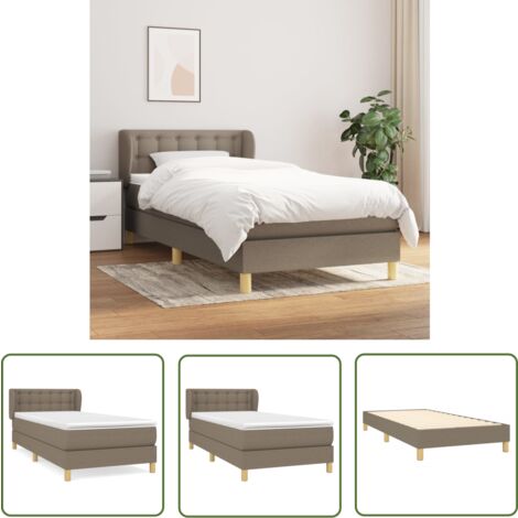The Living Store Boxspringbett mit Matratze Taupe 90x190 cm Stoff - Boxspringbett - Doppelbett - Lattenrost - Bettrahmen - Schlafsystem