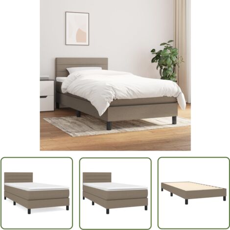 The Living Store Boxspringbett mit Matratze Taupe 90x200 cm Stoff - Boxspringbett - Doppelbett - Betten - Schlafräume - Möbel