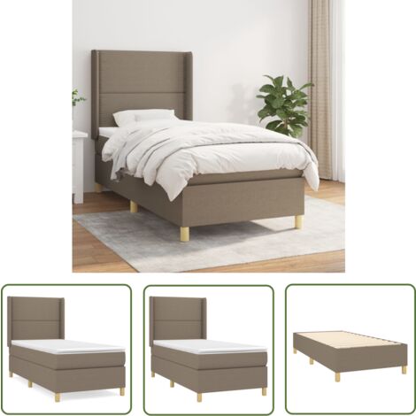 The Living Store Boxspringbett mit Matratze Taupe 90x200 cm Stoff - Boxspringbett - Doppelbett - Bettenrahmen - Lattenrost - Matratze