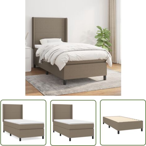 The Living Store Boxspringbett mit Matratze Taupe 90x200 cm Stoff - Boxspringbett - Doppelbett - Bettenrahmen - Lattenrost - Matratze