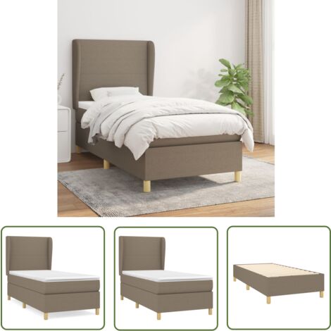 The Living Store Boxspringbett mit Matratze Taupe 90x200 cm Stoff - Boxspringbett - Doppelbett - Bettenrahmen - Lattenrost - Matratze