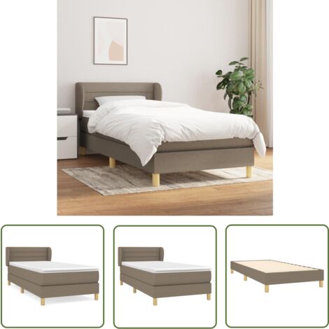The Living Store Boxspringbett mit Matratze Taupe 90x200 cm Stoff - Boxspringbett - Doppelbett - Bettenrahmen - Lattenrost - Matratze