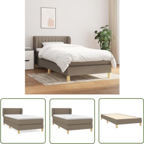 The Living Store Boxspringbett mit Matratze Taupe 90x200 cm Stoff - Boxspringbett - Doppelbett - Bettenrahmen - Lattenrost - Matratze